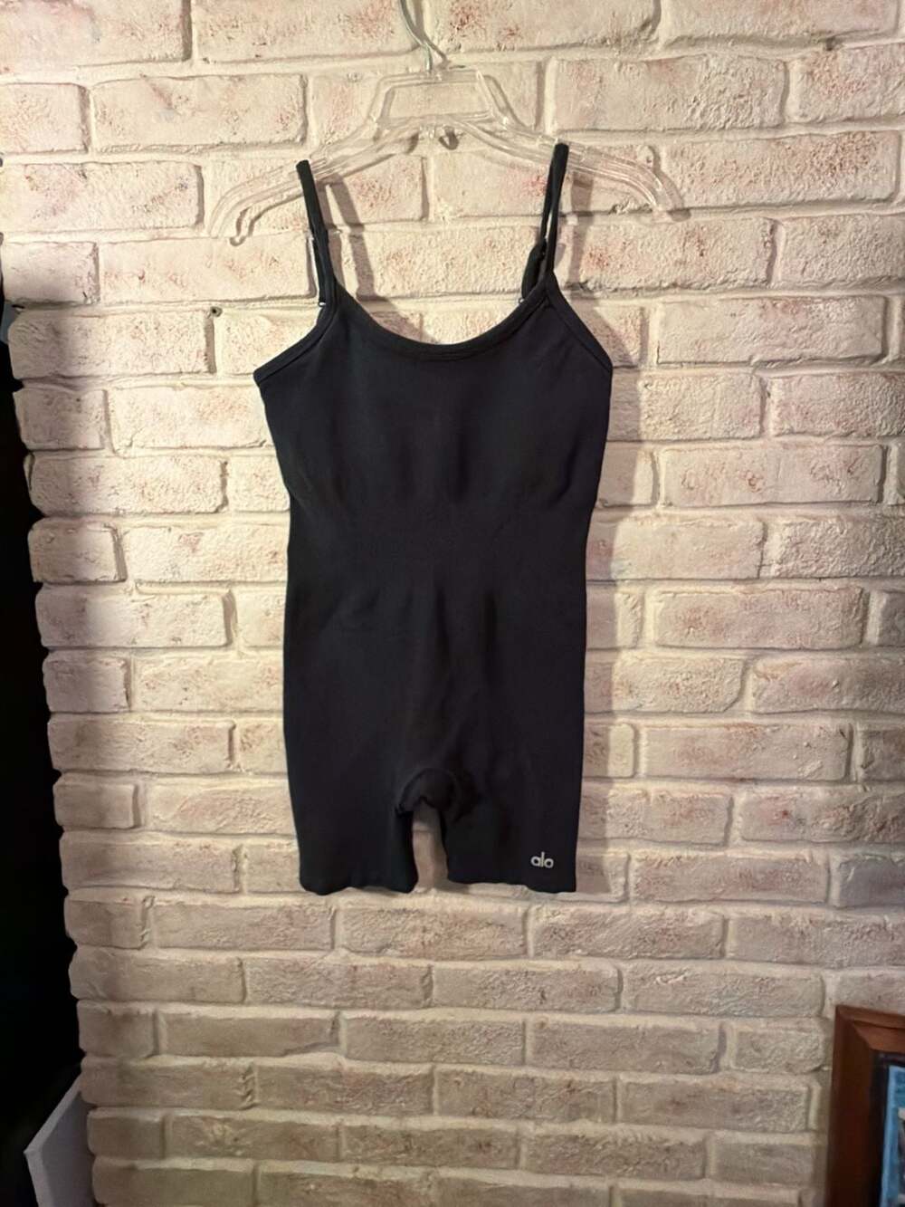 Alo Yoga Bodysuit Size S Black Ribbed Unitard Romper